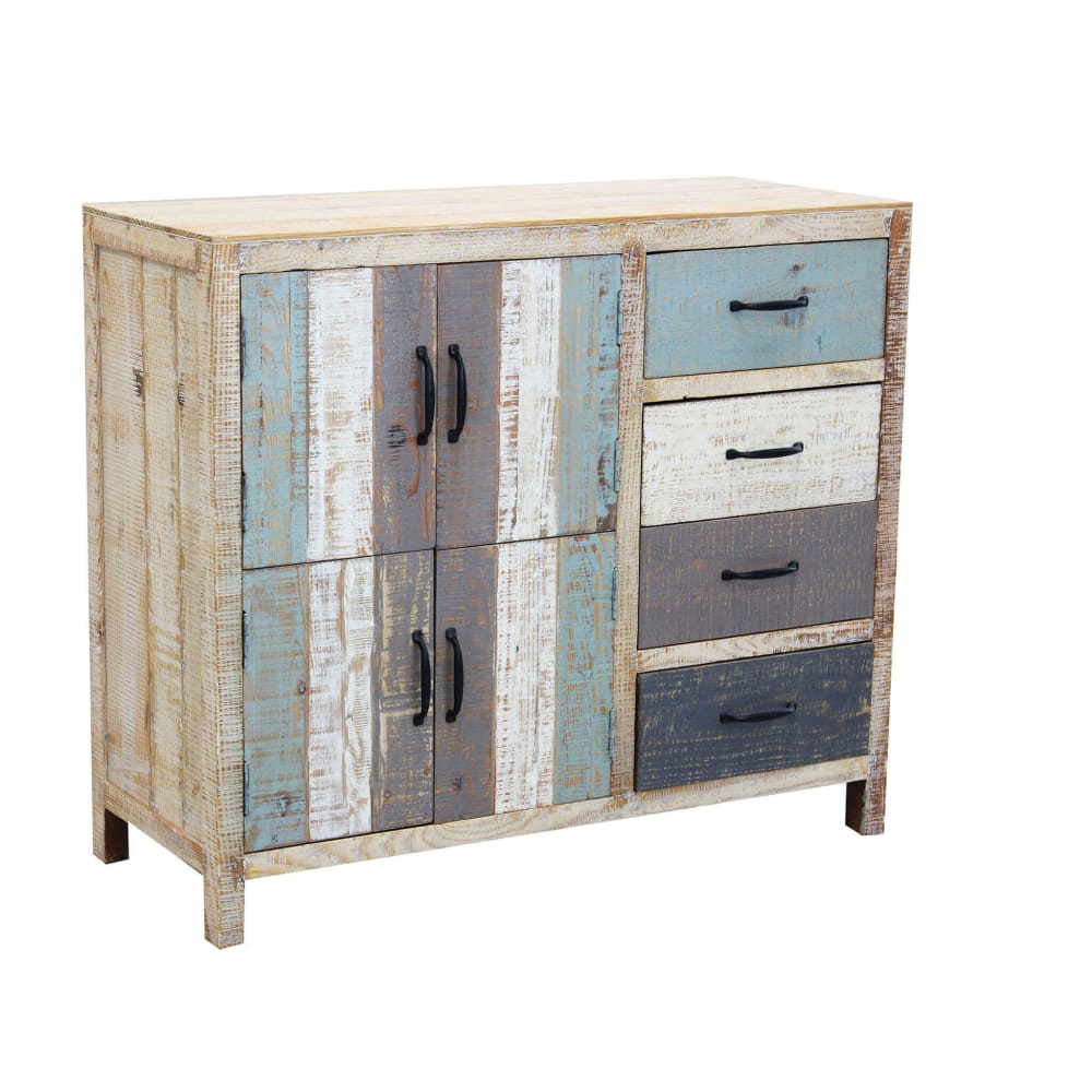 Madia in legno multicolor 100x40x86 - Milani Home