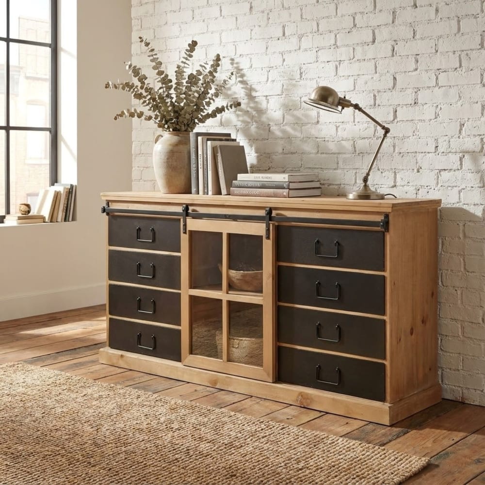 Madia industriale in metallo e legno marrone - Milani Home