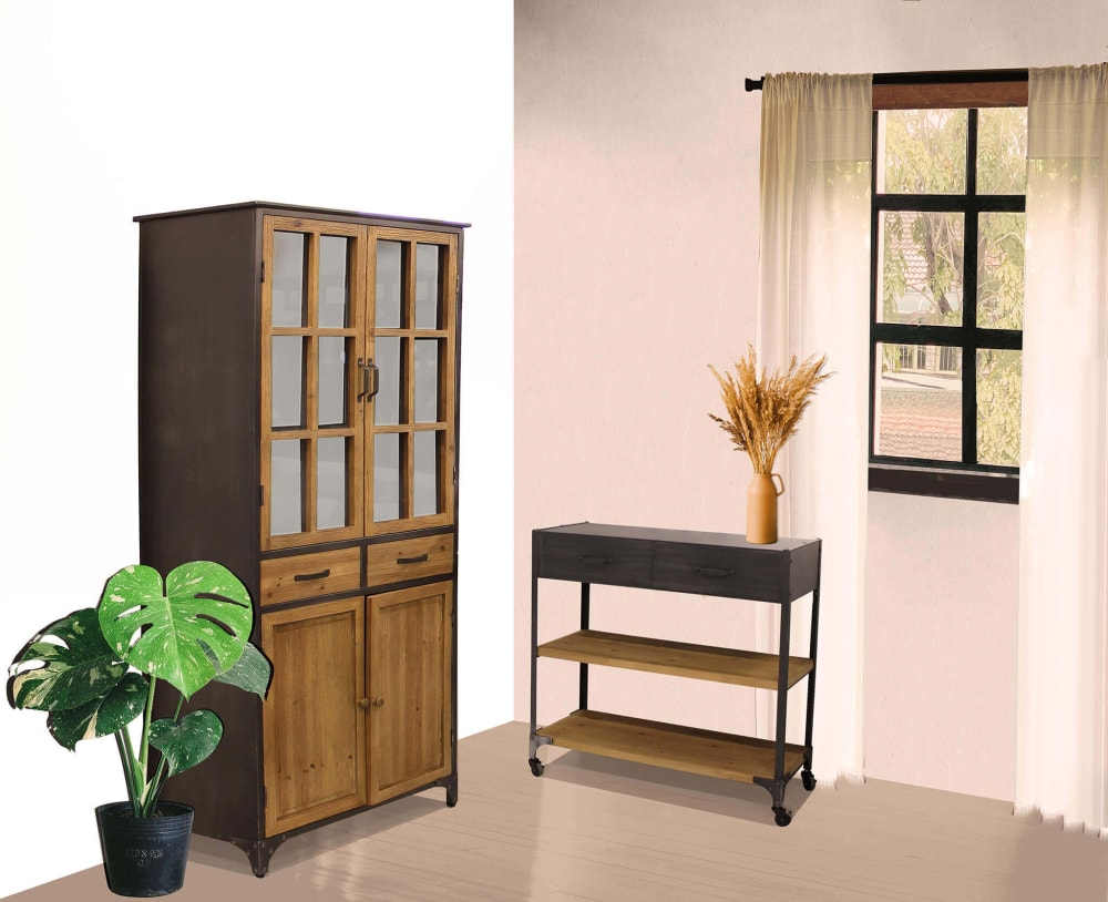 Credenza industriale in acciaio marrone - Milani Home