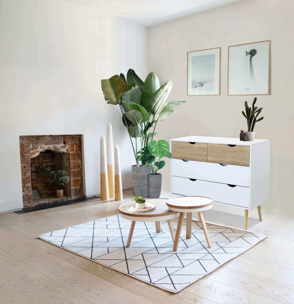 Cassettiera moderna in legno bianca - Milani Home