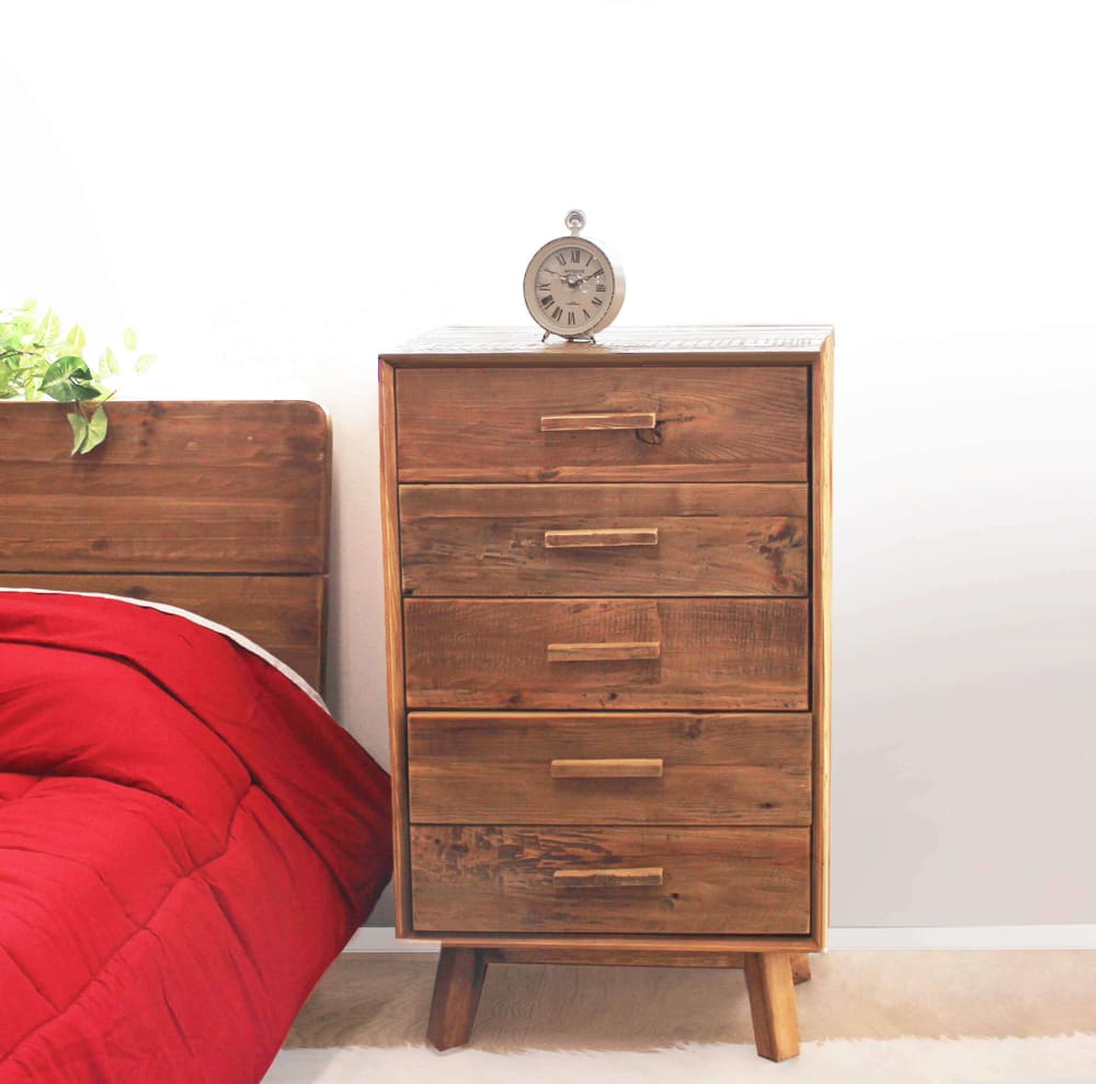 Cassettiera in pino riciclato marrone - Milani Home