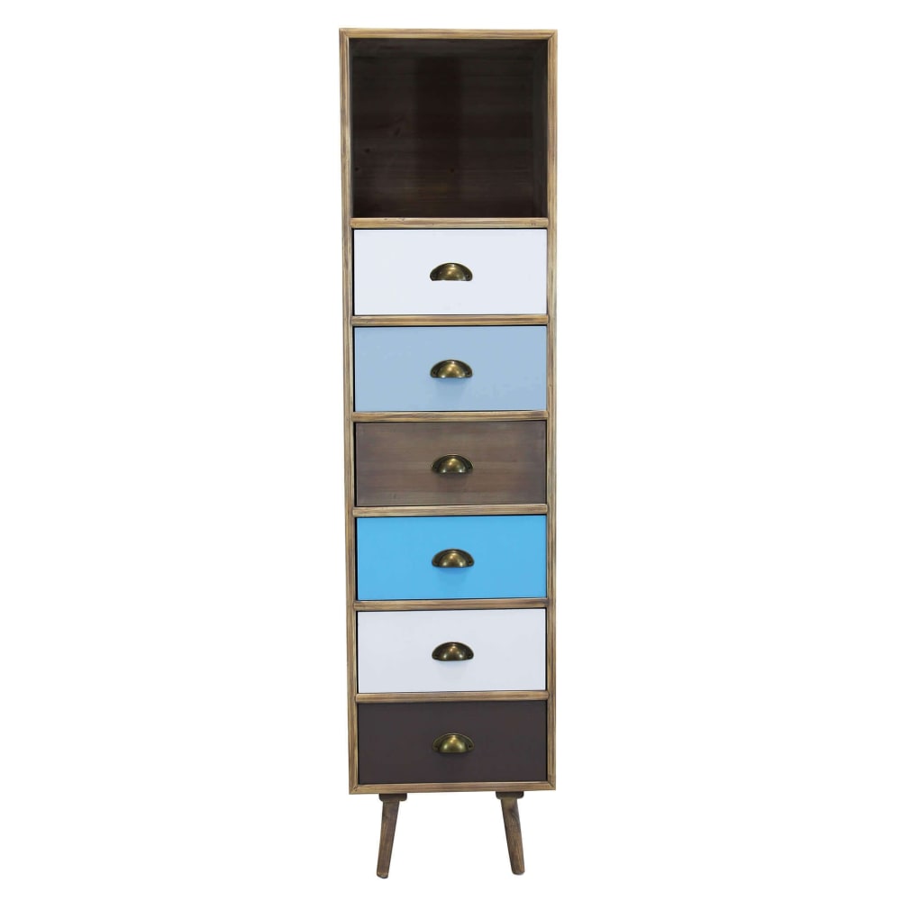 Cassettiera in legno multicolore - Modello Contemporaneo - LEGNO