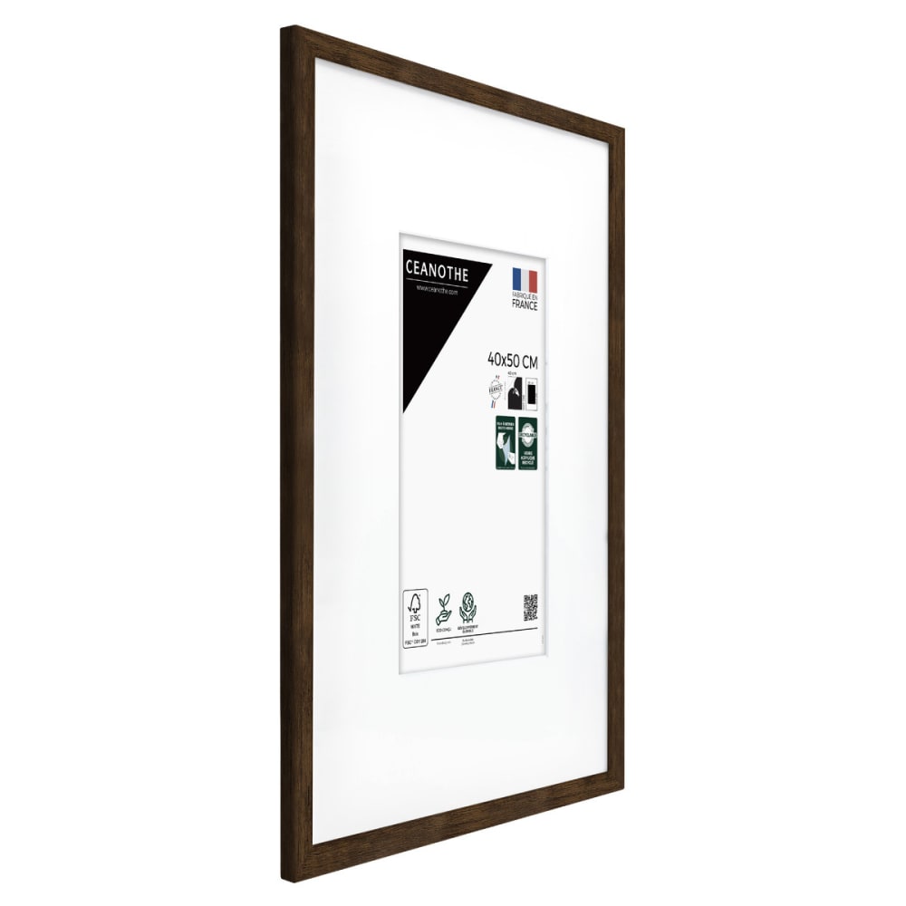 Cadre photo ébène 40x50 cm verre acrylique avec passe-partout résine r — vue 4
