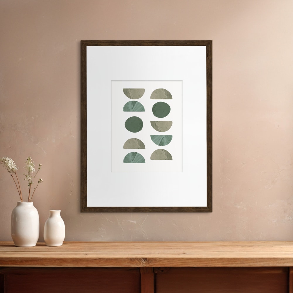 Cadre photo ébène 50x70 cm verre acrylique avec passe-partout résine r — vue 3