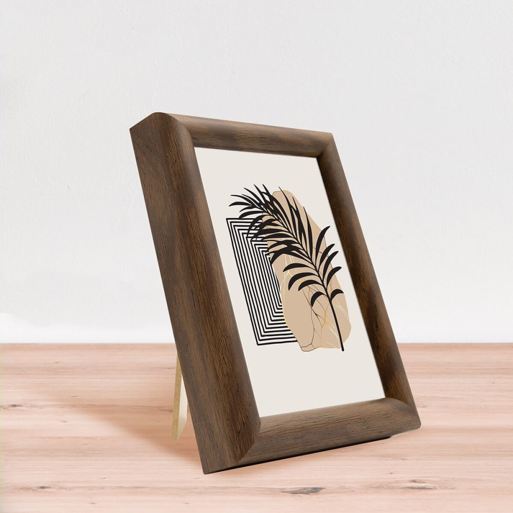 Cadre photo baguette arrondie ébène 10x15 cm résine recyclée — vue 3