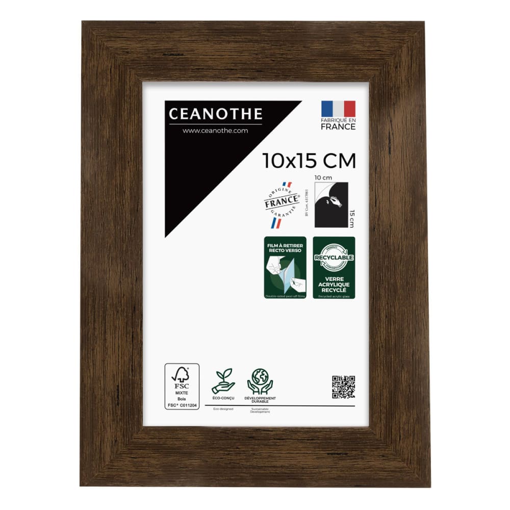 Cadre photo ébène 10x15 cm résine recyclée
