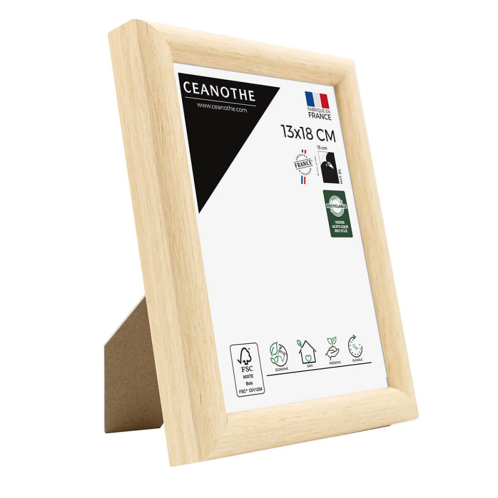Cadre photo baguette arrondie brut 13x18 cm résine recyclée — vue 4