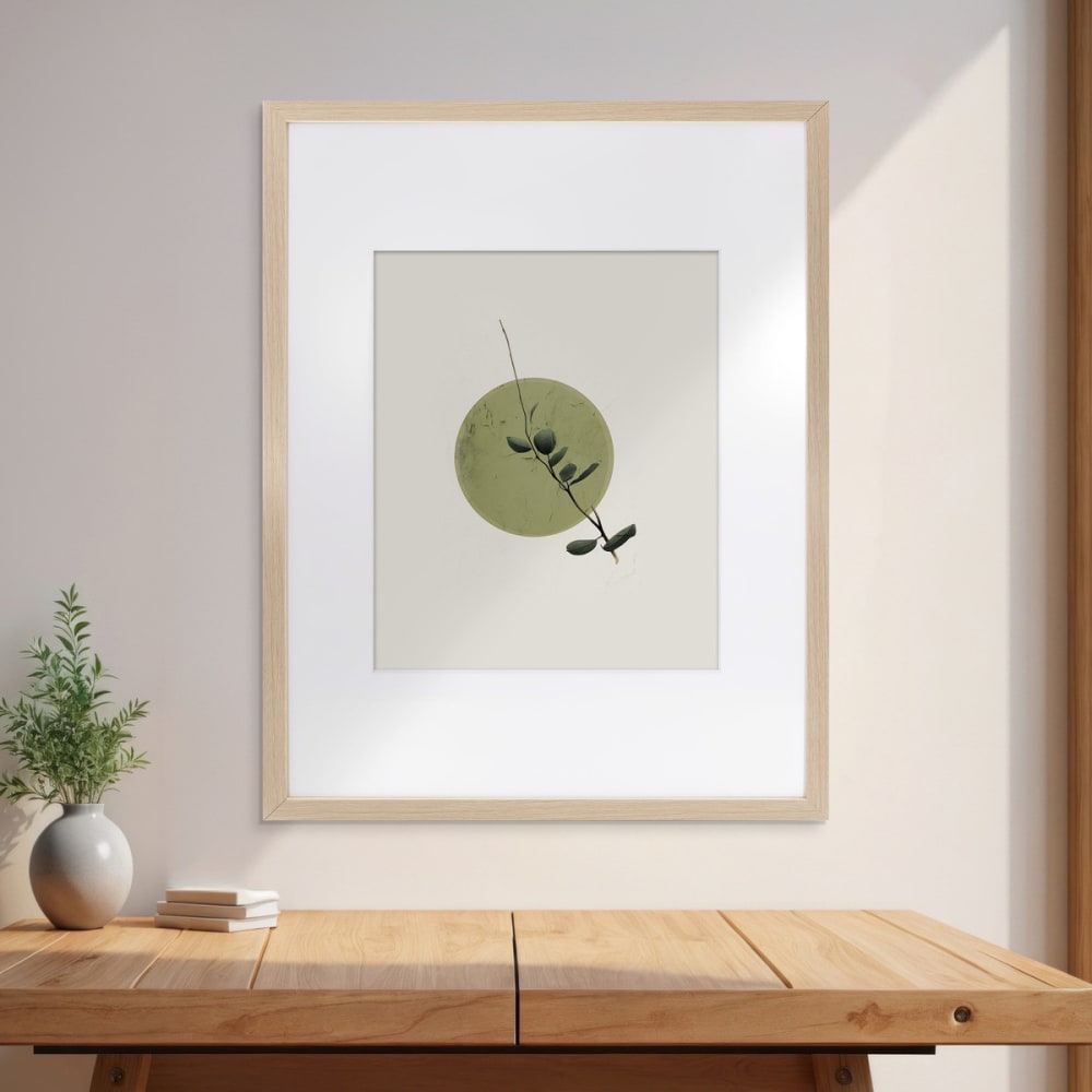 Cadre photo beige brut 50x70 cm verre acrylique avec passe-partout boi — vue 3
