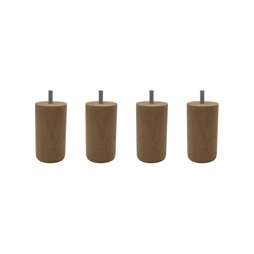 4 pieds cylindriques bois naturel beige 10 cm - Maisons du Monde