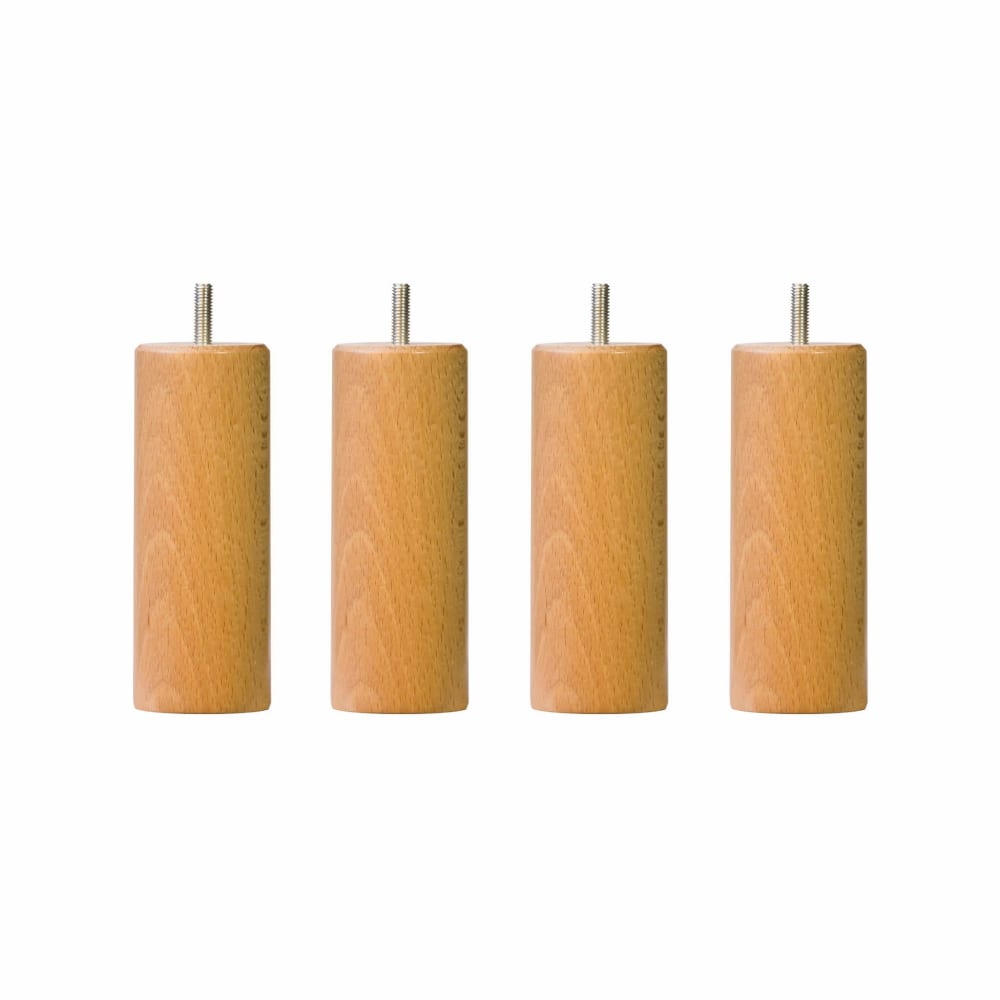 4 pieds cylindriques bois naturel beige 25 cm - Maisons du Monde
