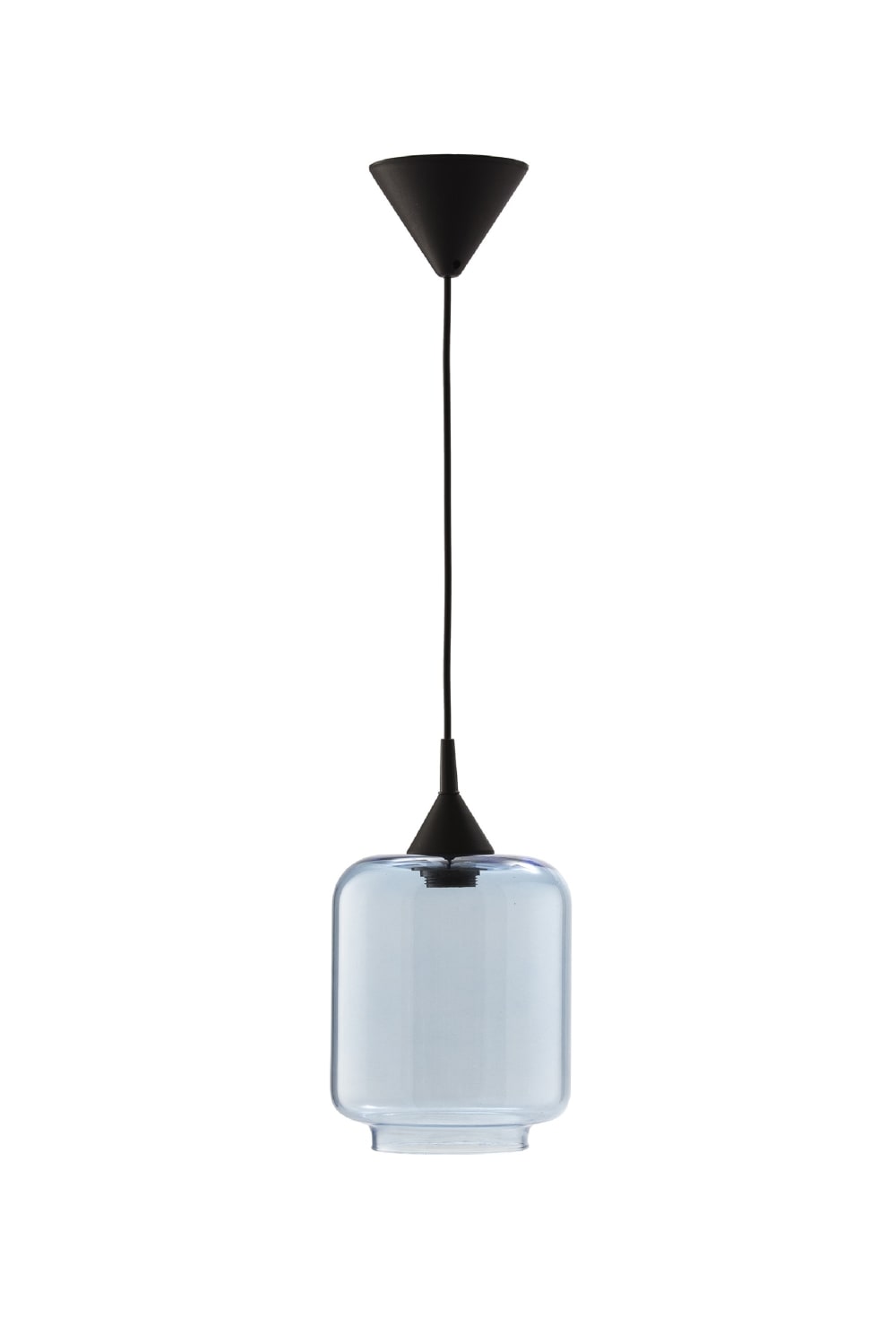 lampara colgante vidrio azul boca e27 o185 cm