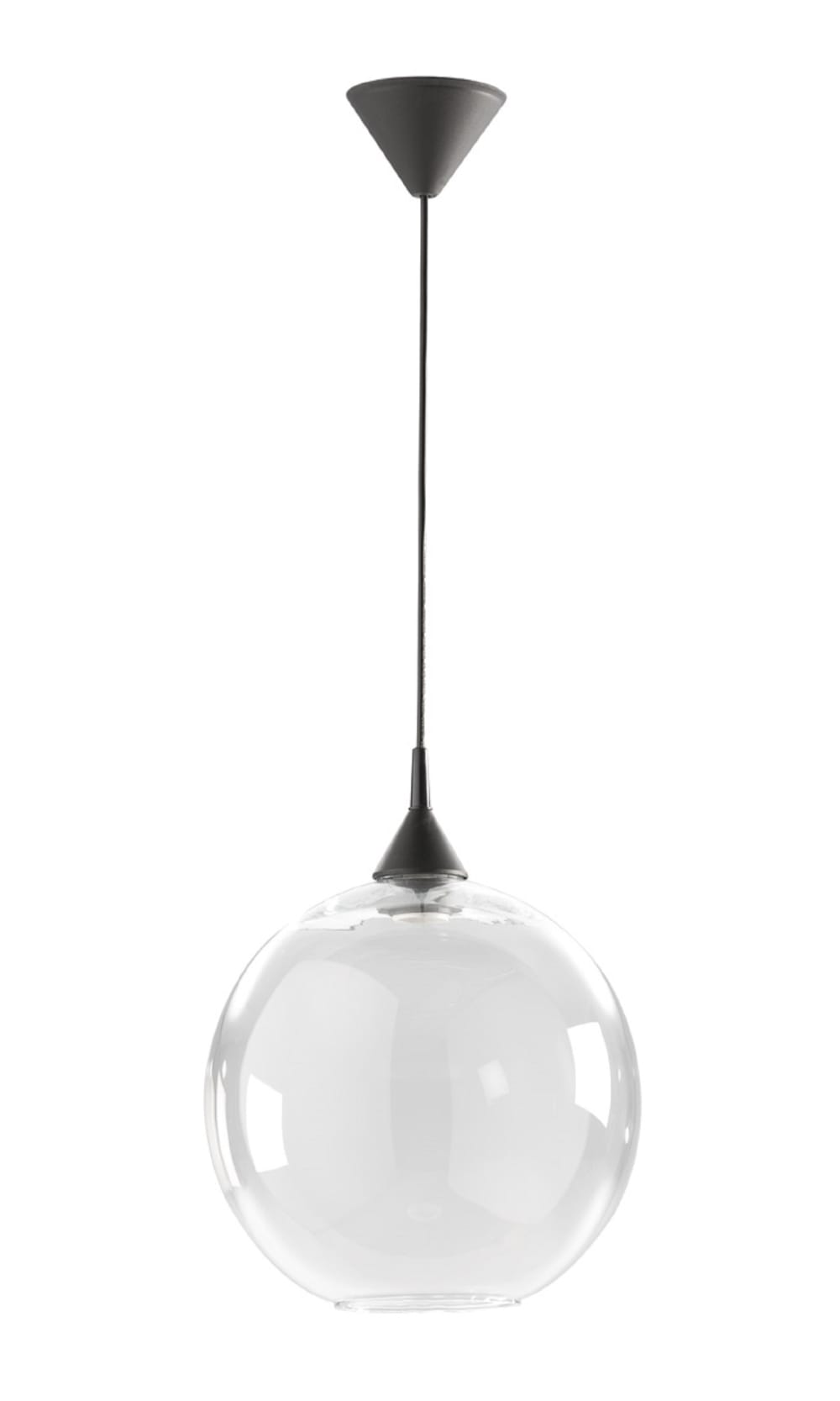 Lámpara colgante vidrio transparente Pausa E27 Ø25 cm