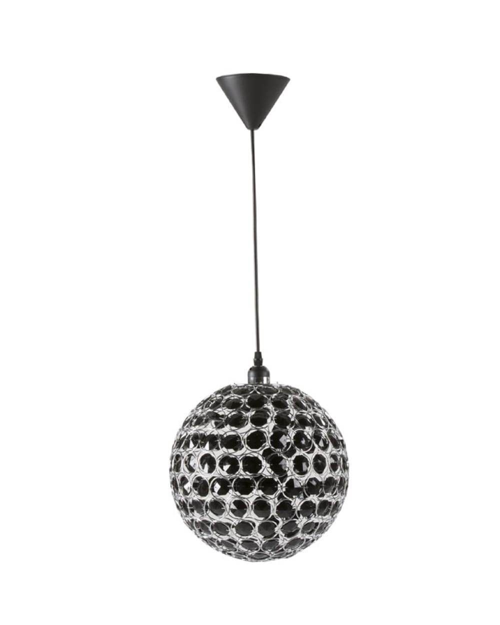 Lámpara de techo Victoria negra de metal y acrílico 30 cm E27
