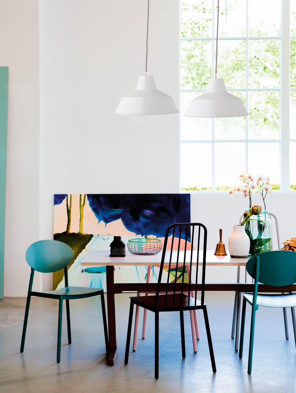 Lámpara techo metálica acabado blanco. - Maisons du Monde