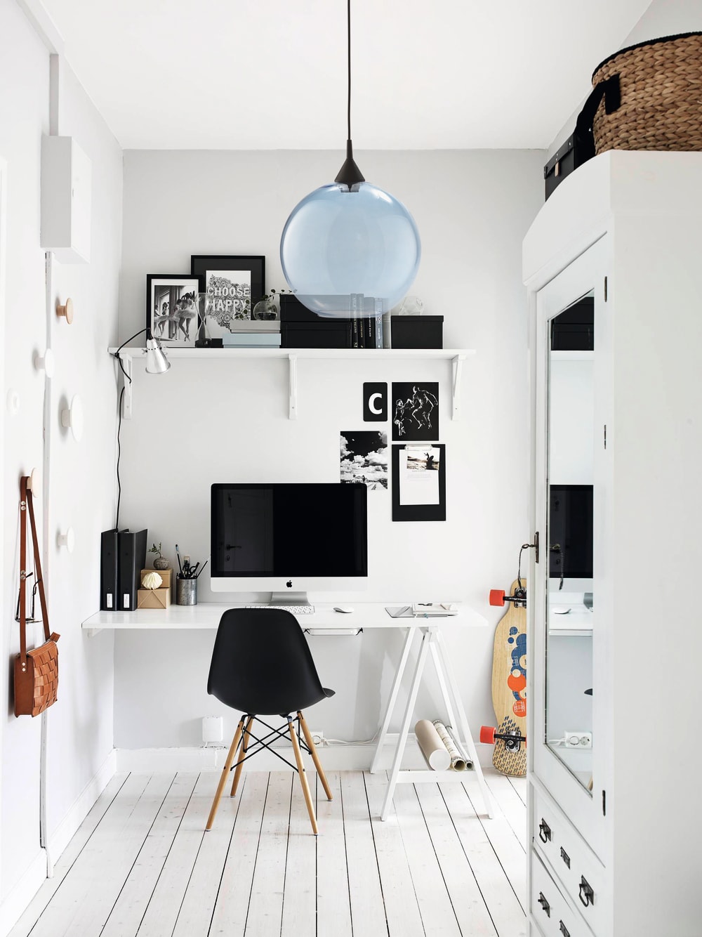 Lámpara colgante vidrio azul Pausa E27 Ø30 cm - Maisons du Monde
