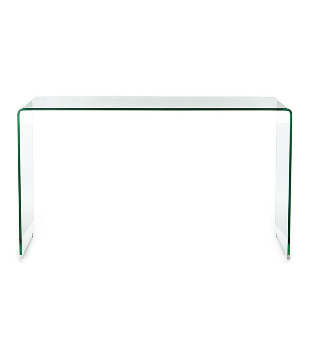 Konsolentisch aus gebogenem Glas, H 70 x B 125 x T 40 cm -