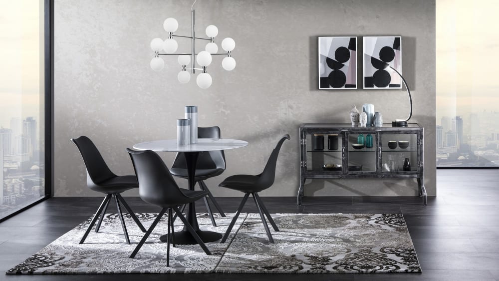 Lampadario in acciaio cromato cm. Ø.75  h.56 - ORESTELUCHETTA