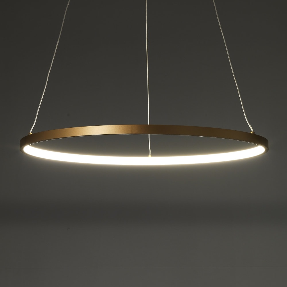 Lustre anneau aluminium or satiné h92 x ø60 — vue 4