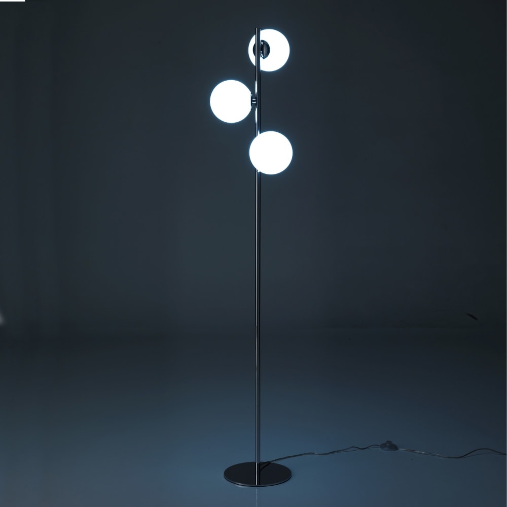 Lampada da terra in acciaio cromato cm. Ø.30 h.160 -
