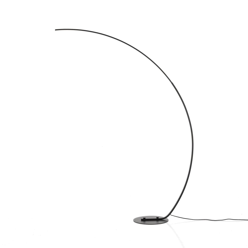 ORESTELUCHETTA Schwarze Aluminium-Stehlampe, Höhe 175 cm, Breite 130 cm, Tiefe 32 cm Schwarz Aluminium