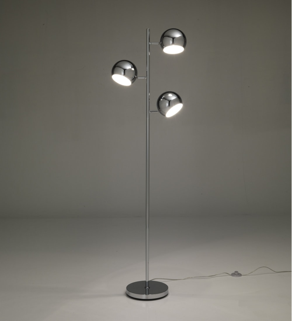 Lampada da terra in metallo cromato cm. H.155 x l.44 -