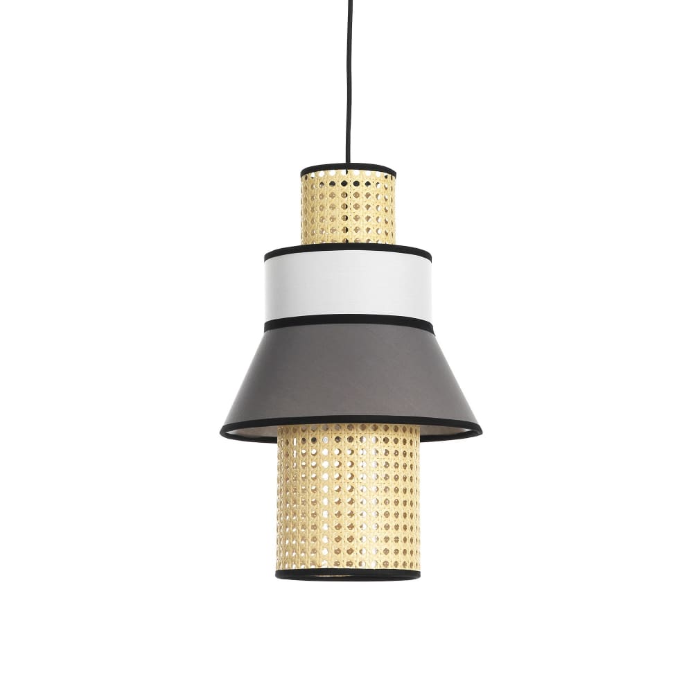 Lampadario in tessuto multicolore cm h.43 x ø.27 - Multicolore - Acciaio