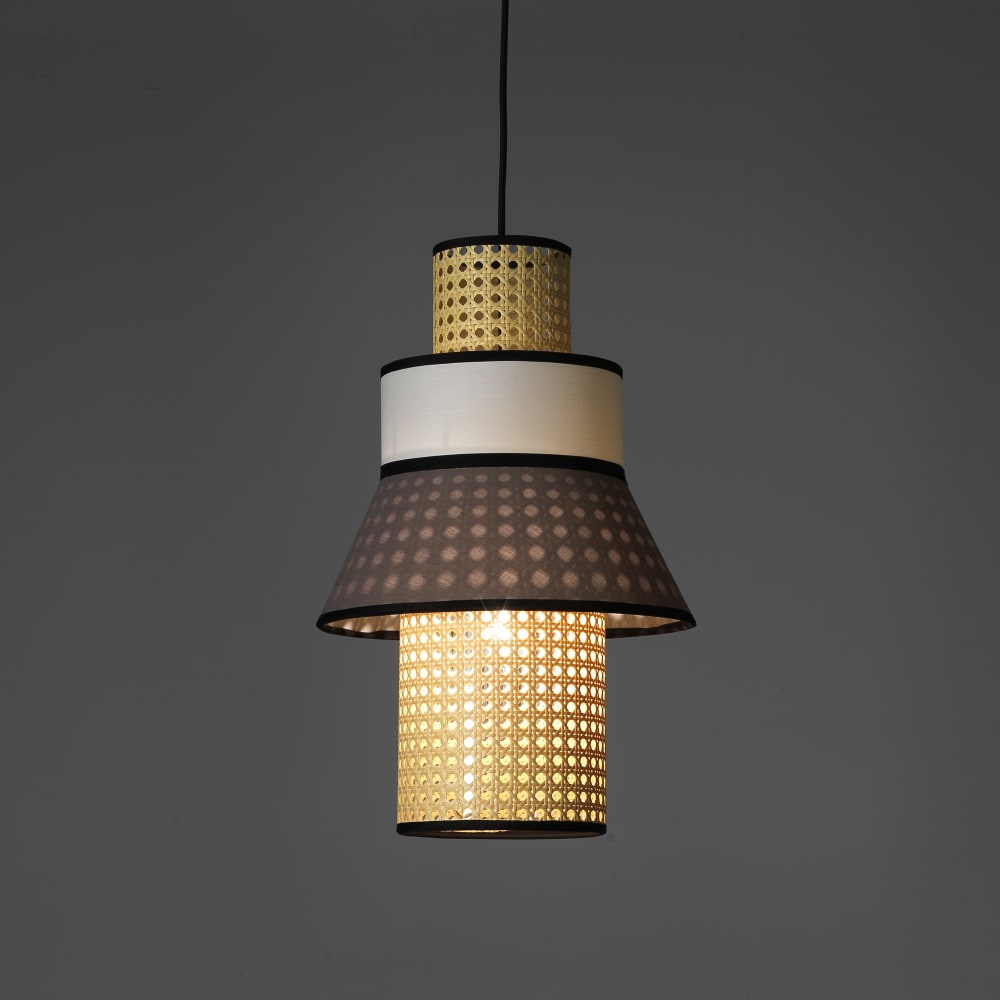 Lampadario in tessuto multicolore cm h.43 x ø.27 - ORESTELUCHETTA