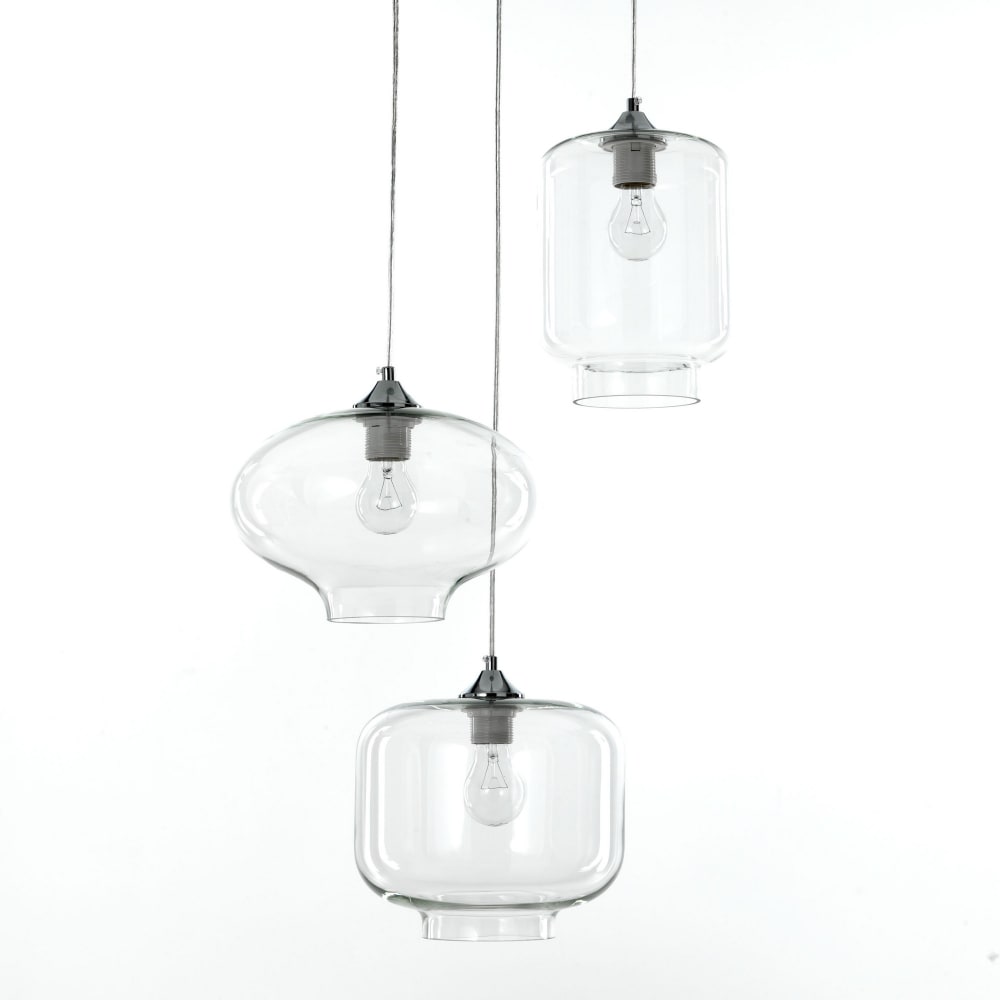 Lustre verre transparent h126 ø47