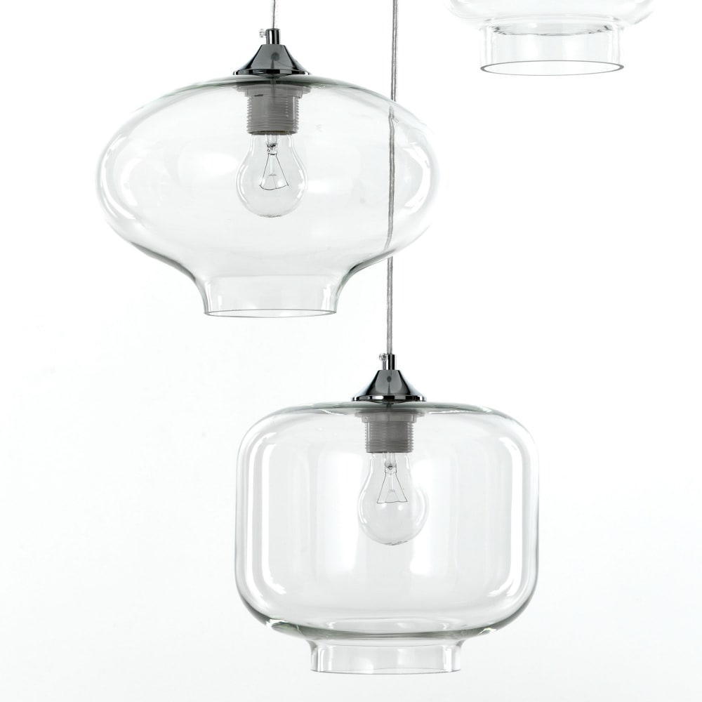 Lustre verre transparent h126 ø47 — vue 4