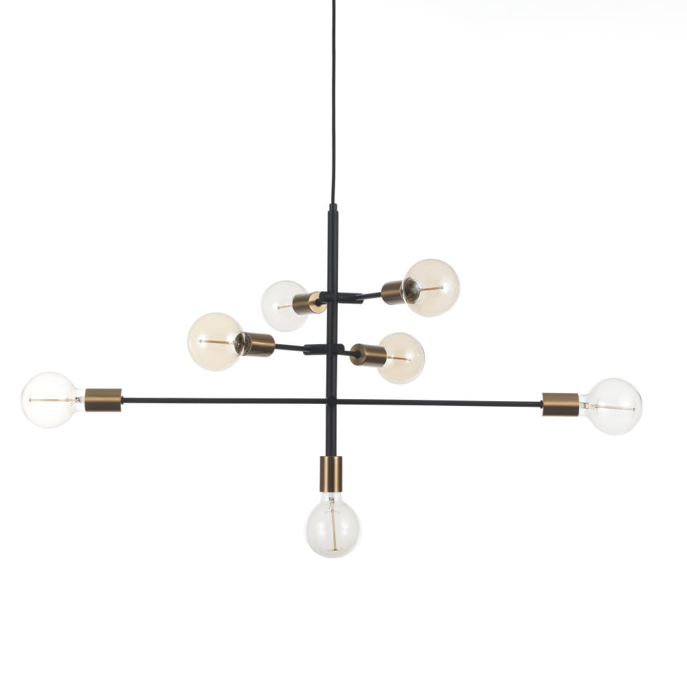 Lustre acier peint noir mat 82 x 40 h50