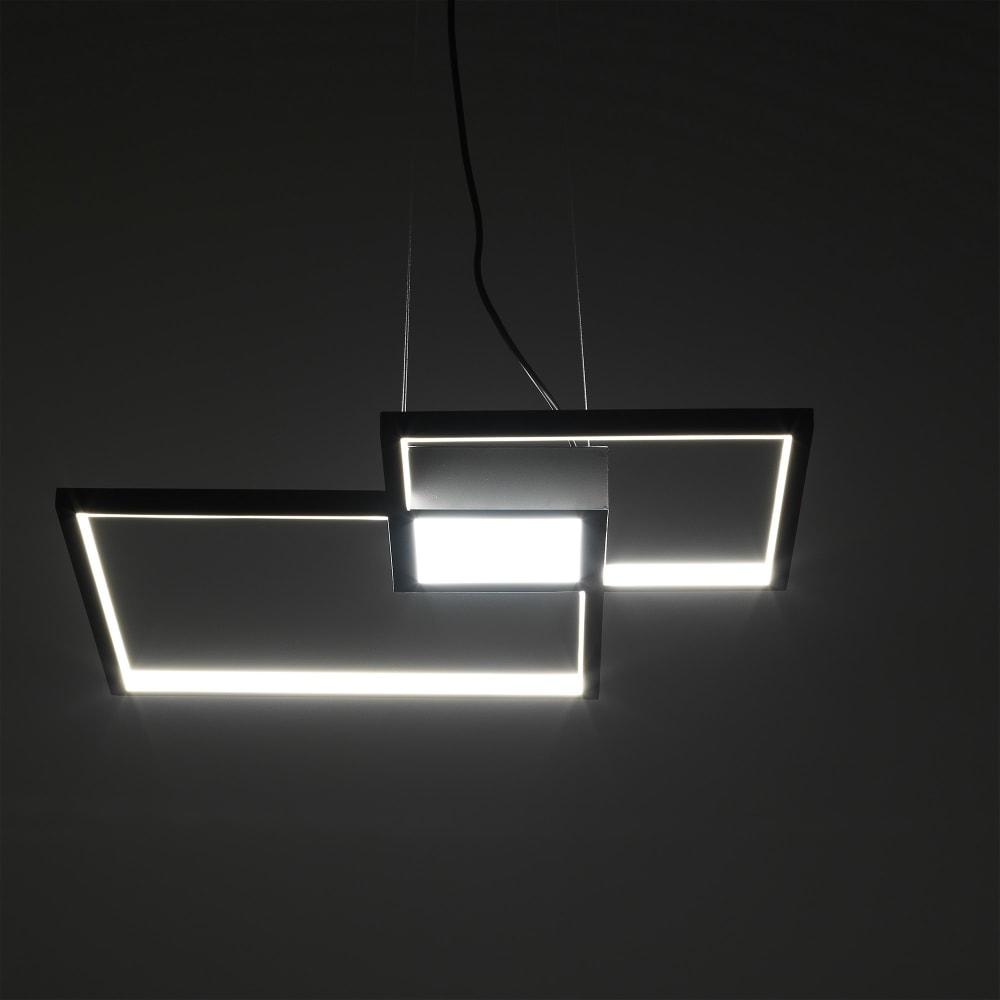 Lampadario in metallo nero cm. L.54 p.54 h.8 - ORESTELUCHETTA