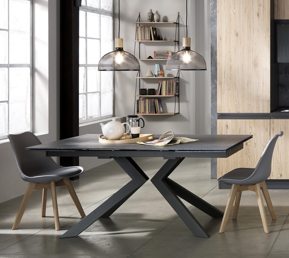 Lampadario in metallo nero opaco cm. Ø34 h28 - ORESTELUCHETTA