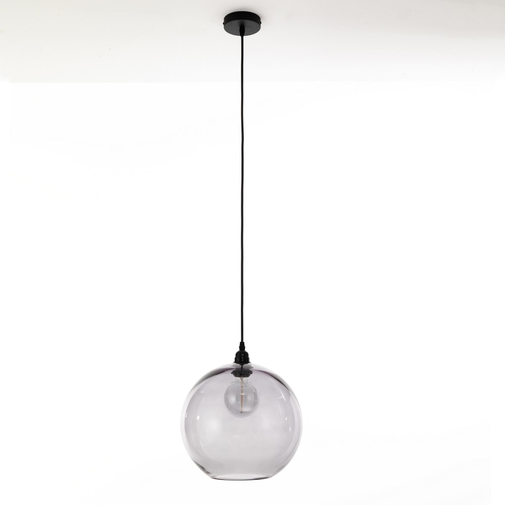 Lustre verre gris transparent ø30 h28 — vue 4