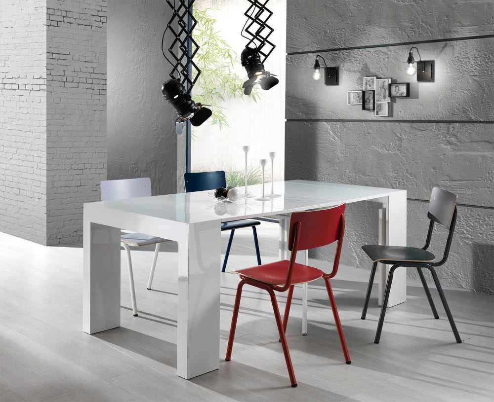 Lampadario a pantografo in alluminio nero opaco cm. Ø.12 x p.22 -
