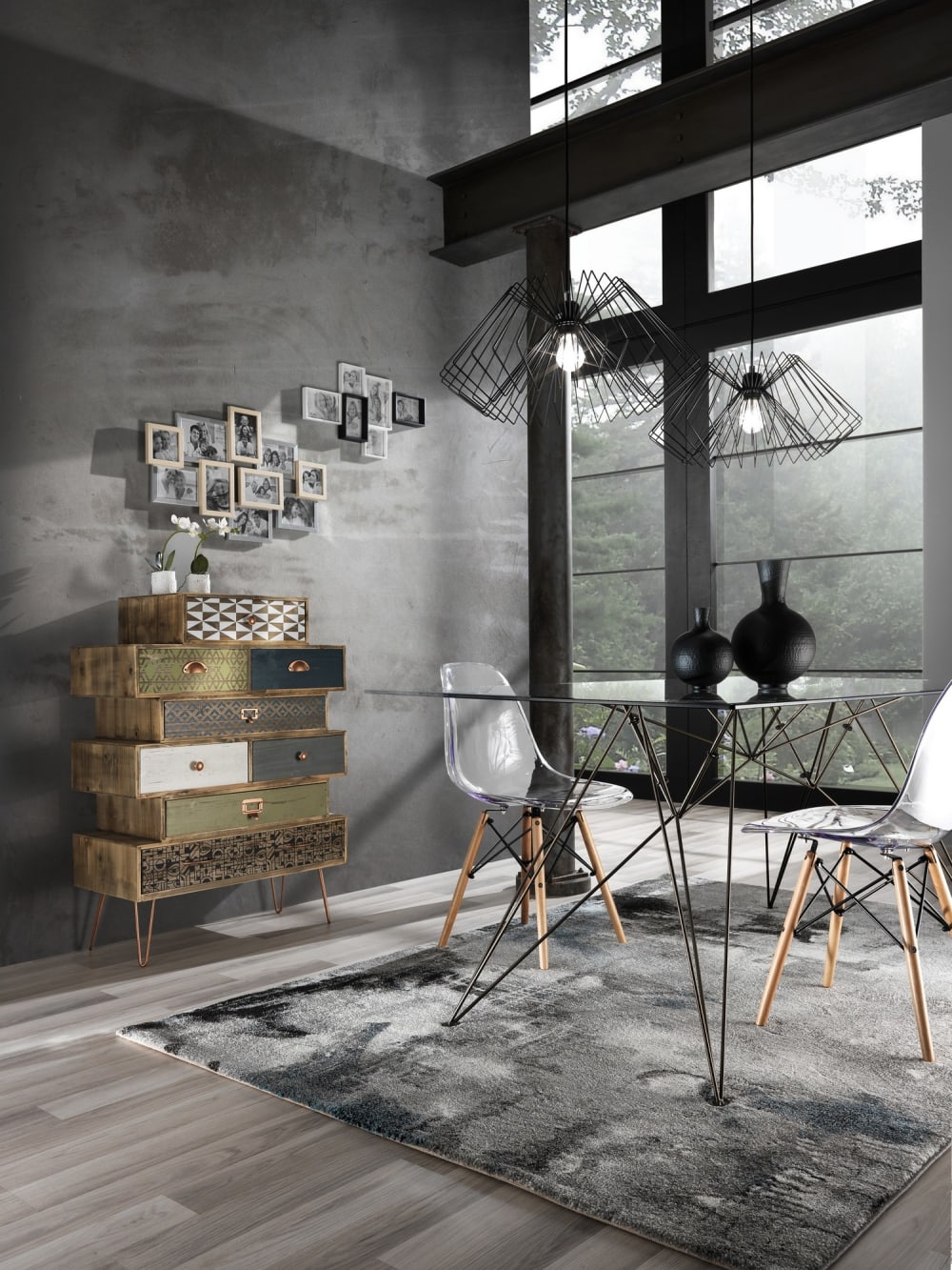 Lustre en métal noir mat h25 ø50 — vue 3