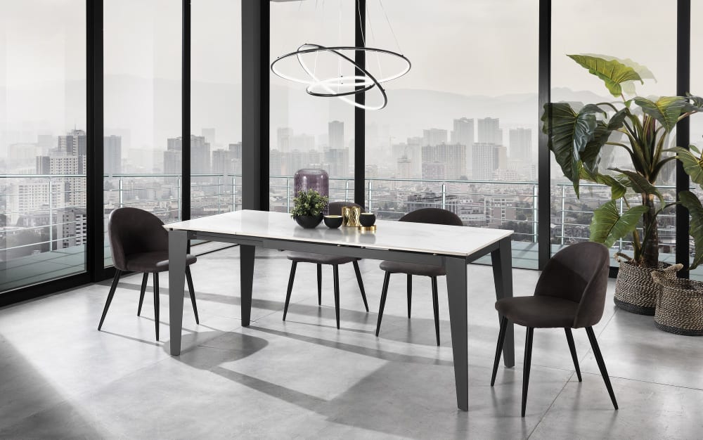 Lampadario a 3 anelli in allumino nero opaco cm. H.92 x ø.80 -