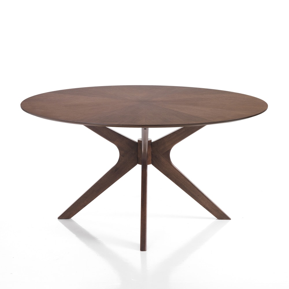 ORESTELUCHETTA Runder Tisch in Walnussoptik, Holzoptik, H. 75 x Ø 137 cm Braun Spanplatte