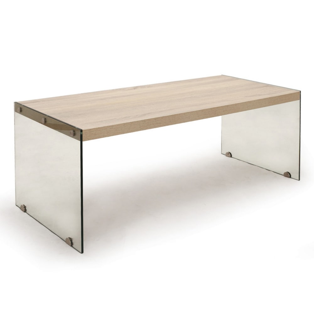 Tavolino effetto legno finitura rovere cm. H.43 x l.110 x p.55 - Marrone - Pannello di particelle