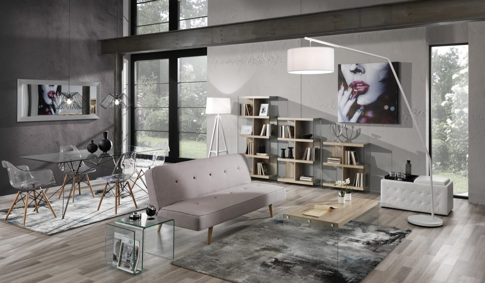 Tavolino effetto legno finitura rovere cm. H.43 x l.110 x p.55 -