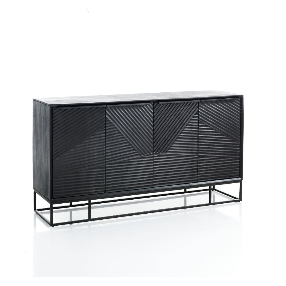 Madia 4 ante in legno massello tinto wengè cm. H.80 x l.150 x p.40 - LEGNO