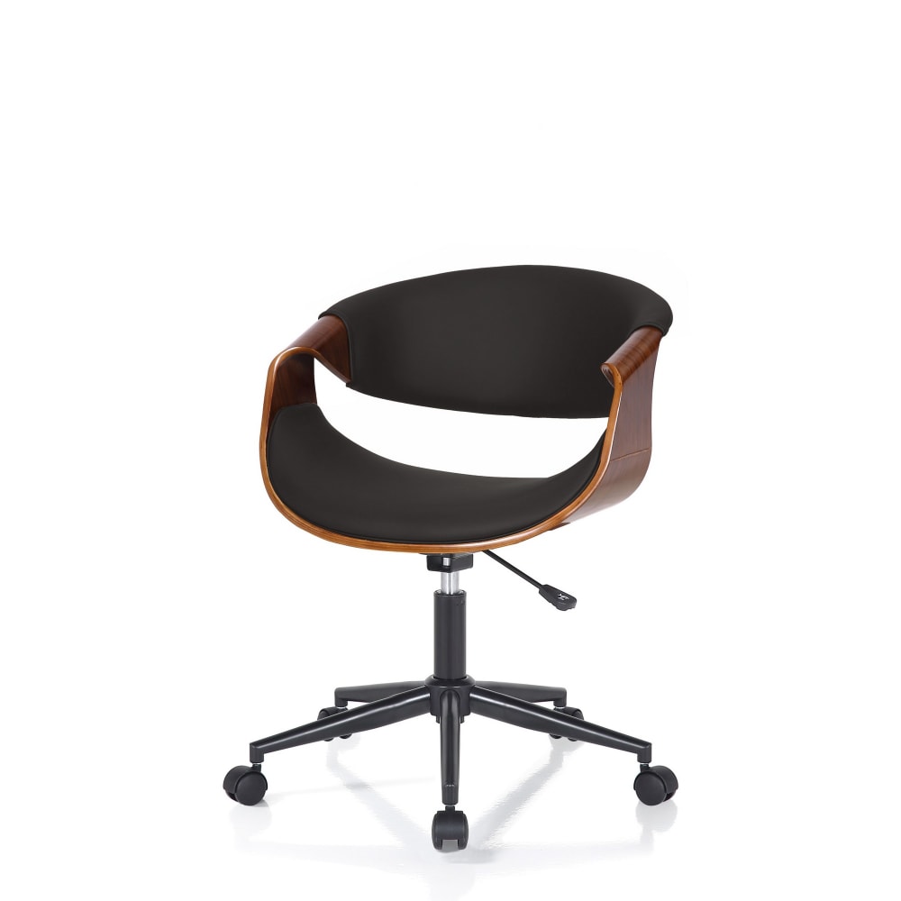 Poltrona da ufficio in pelle sintetica nera cm h.73/83 x l.54 x p.55 - Nero - PVC - Cloruro di polivinile