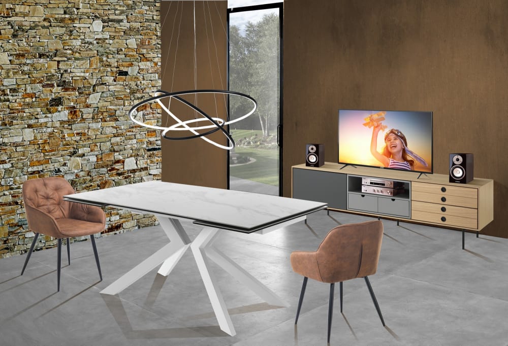 Madia porta tv effetto legno finitura rovere cm. L.170 p.40 h.51