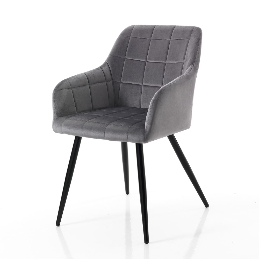 Set 2 sedie in morbito tessuto grigie cm. H.83 l.55 p.60 - Grigio - Velluto