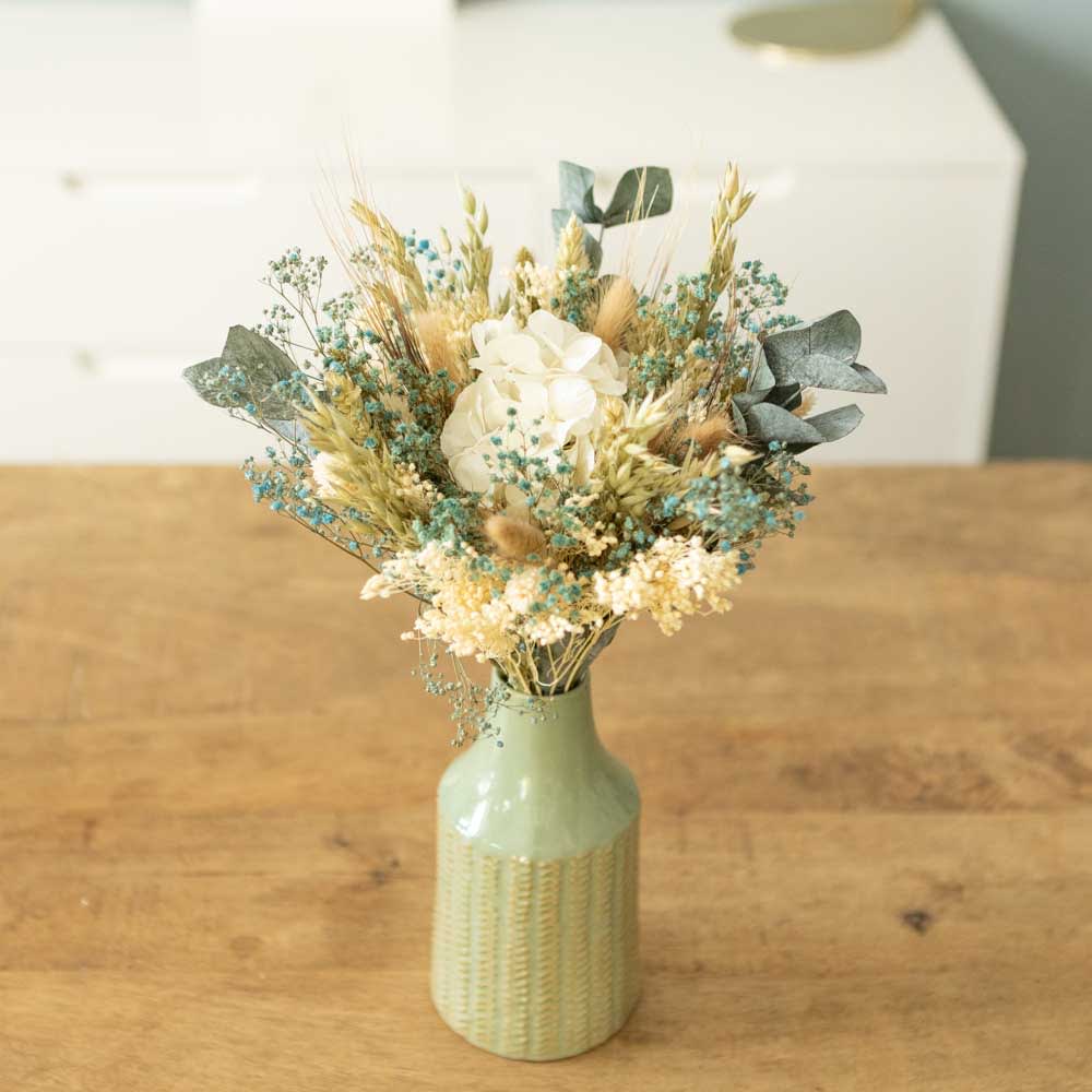 Réconciliation Végétale Bouquet de fleurs séchées S CLEMENCE Blanc Fibres Naturelles