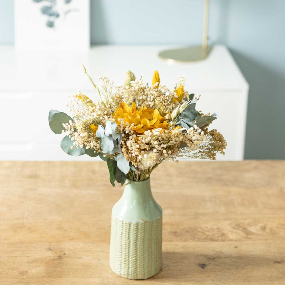 Réconciliation Végétale Bouquet de fleurs séchées S COLETTE Jaune Fibres Naturelles