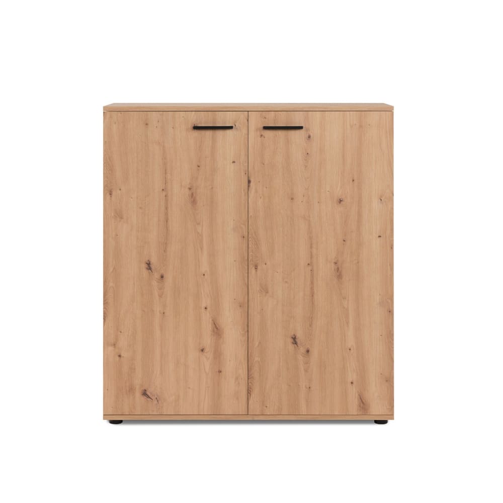 Meuble à chaussures 2 portes 8 étagères - l100 cm - chêne