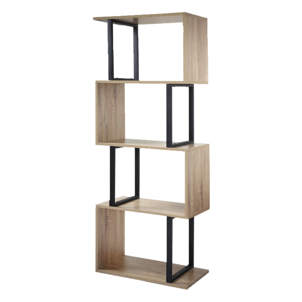 Calicosy Bücherregal mit 4 Ebenen, Holzdekor und Metallständern - H148cm style modern Beige Spanplatte