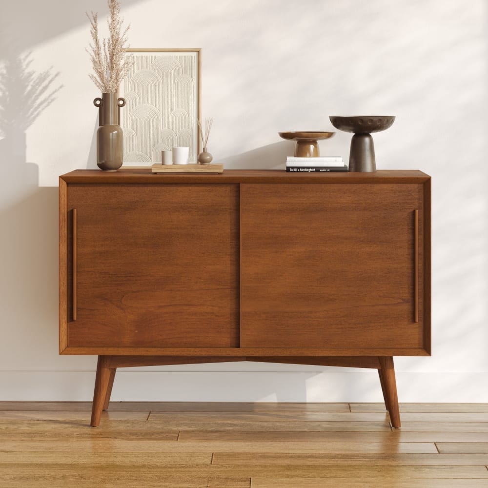 Piccolo buffet in legno di teak, 2 porte scorrevoli - Maison