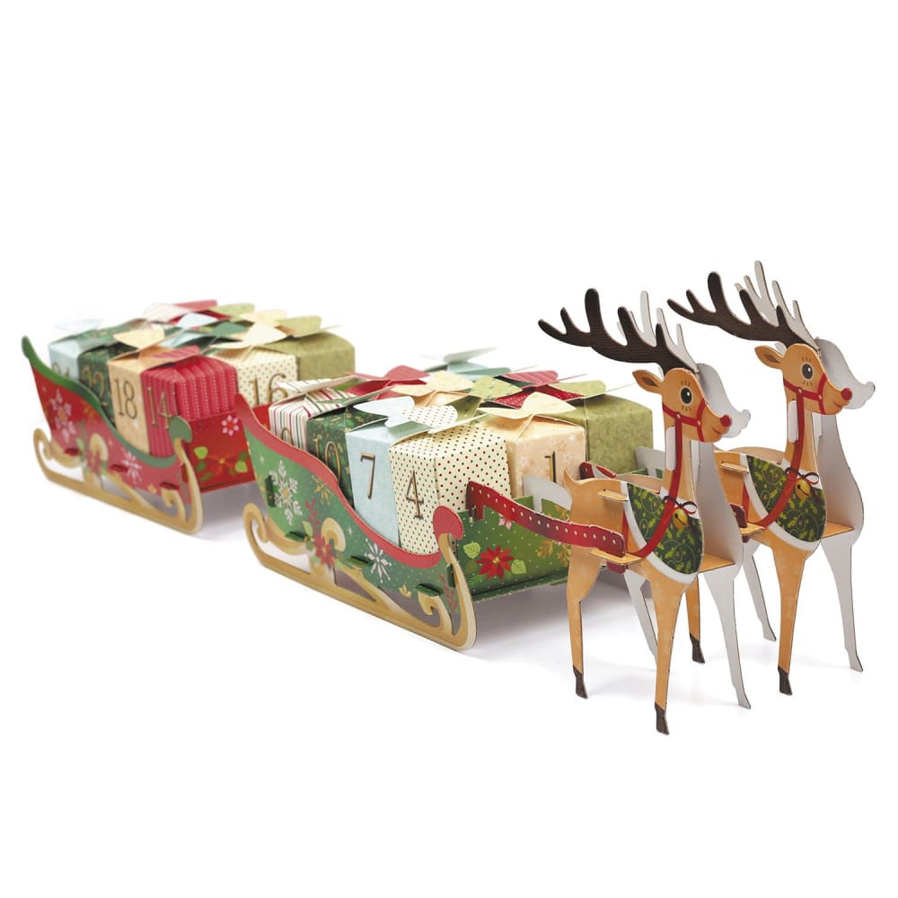 GRAINE CREATIVE Calendrier De L Avent Diy Traineau De No&euml;l 15 X 55 Cm