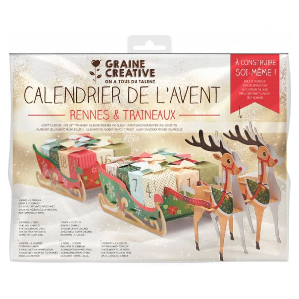 Kit calendrier de l avent rennes et traineaux - Maisons du Monde
